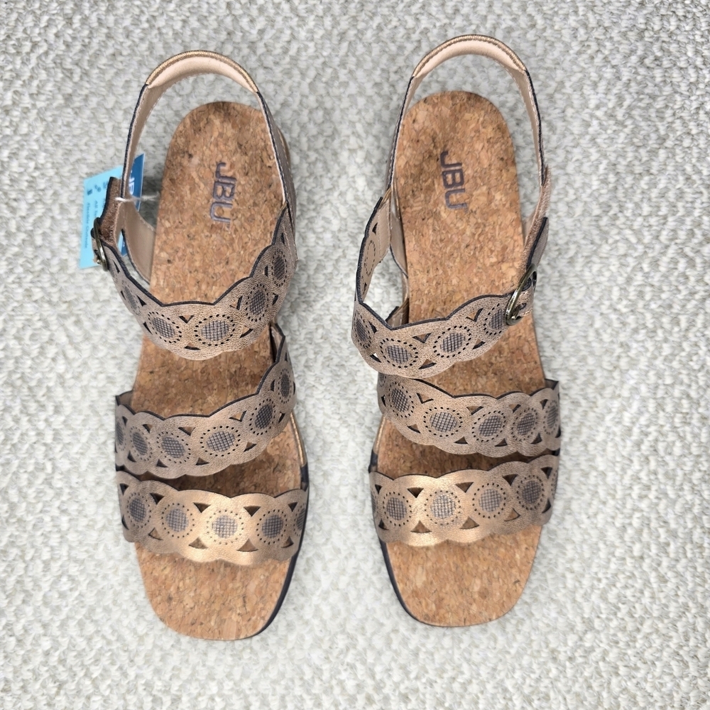 JBU Bronze Shimmer Winona Women's  Cutout Sandals NWT Size 10